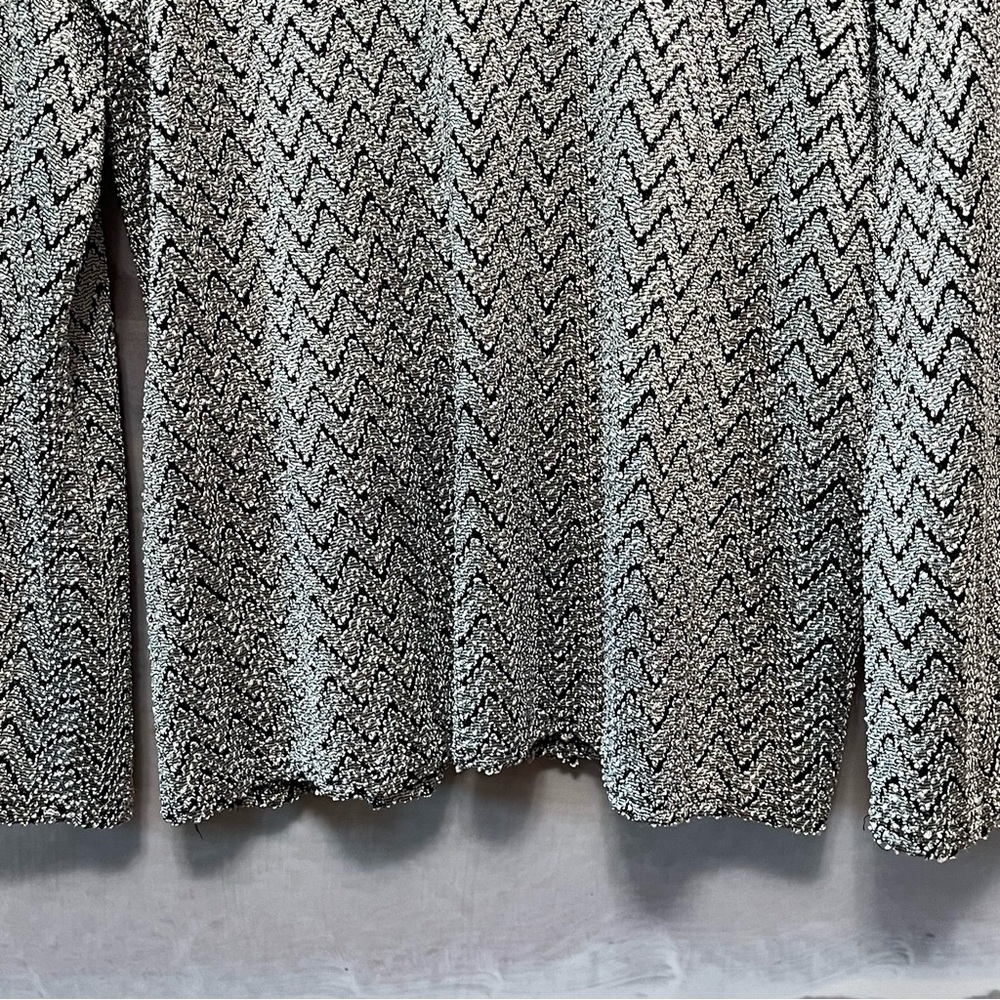 Vtg DIVINE Tunic Top Metallic Silver Chevron Cut-Out Design Disco Flowy Size 3XL - Picture 9 of 16
